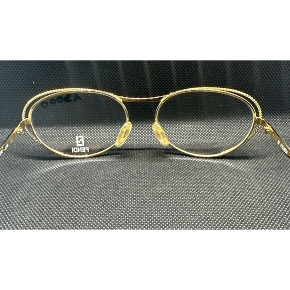 Vintage FENDI 80's Designer Gold Monogram Eyeglass Frame Mod FV 173 DEMO LENSES - Picture 8 of 15